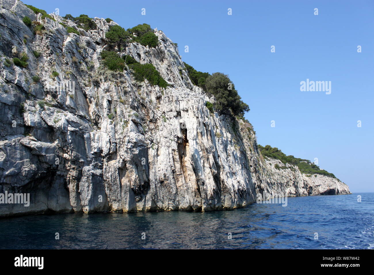 Cliffs in Mljet National Park, Croatia Stock Photo