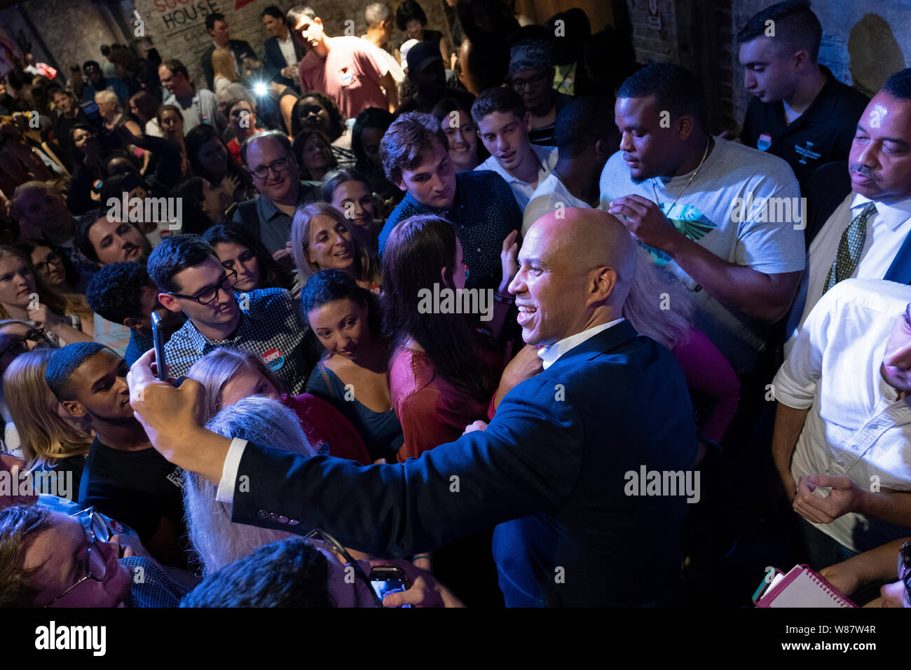 Democratic Presidential Candidate Cory Booker (D-NJ) appears during a Philadelphia Rise Event at The Fillmore Philadelphia. Stock Photo