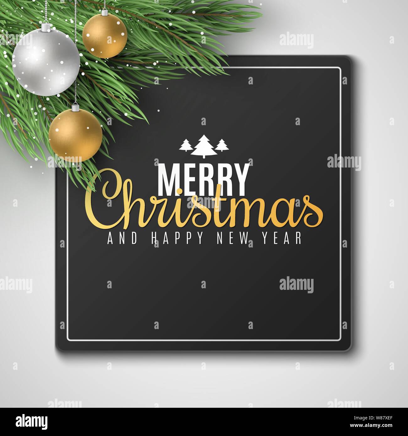 gift card deals christmas 2020 Gift Card For Merry Christmas And Happy New Year 2020 Fir Tree With Festive Balls Falling Snow Vector Illustration Eps 10 Stock Vector Image Art Alamy gift card deals christmas 2020