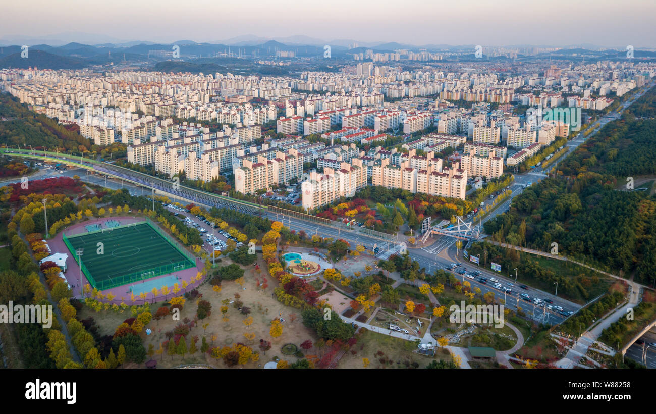 Aeria view of incheon industry park.South Korea Stock Photo
