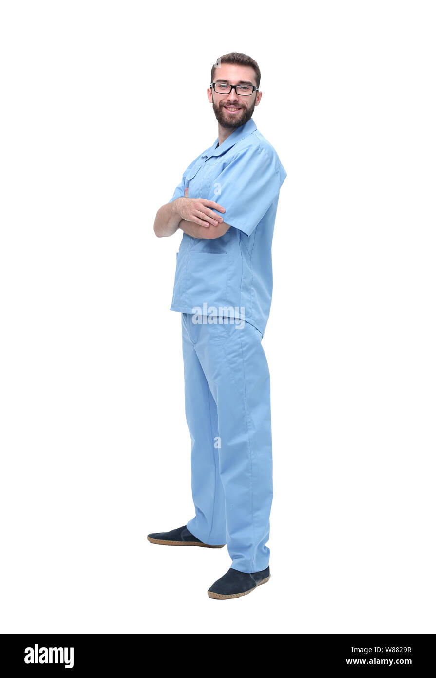 portrait of male surgeon isolated on white Stock Photo - Alamy