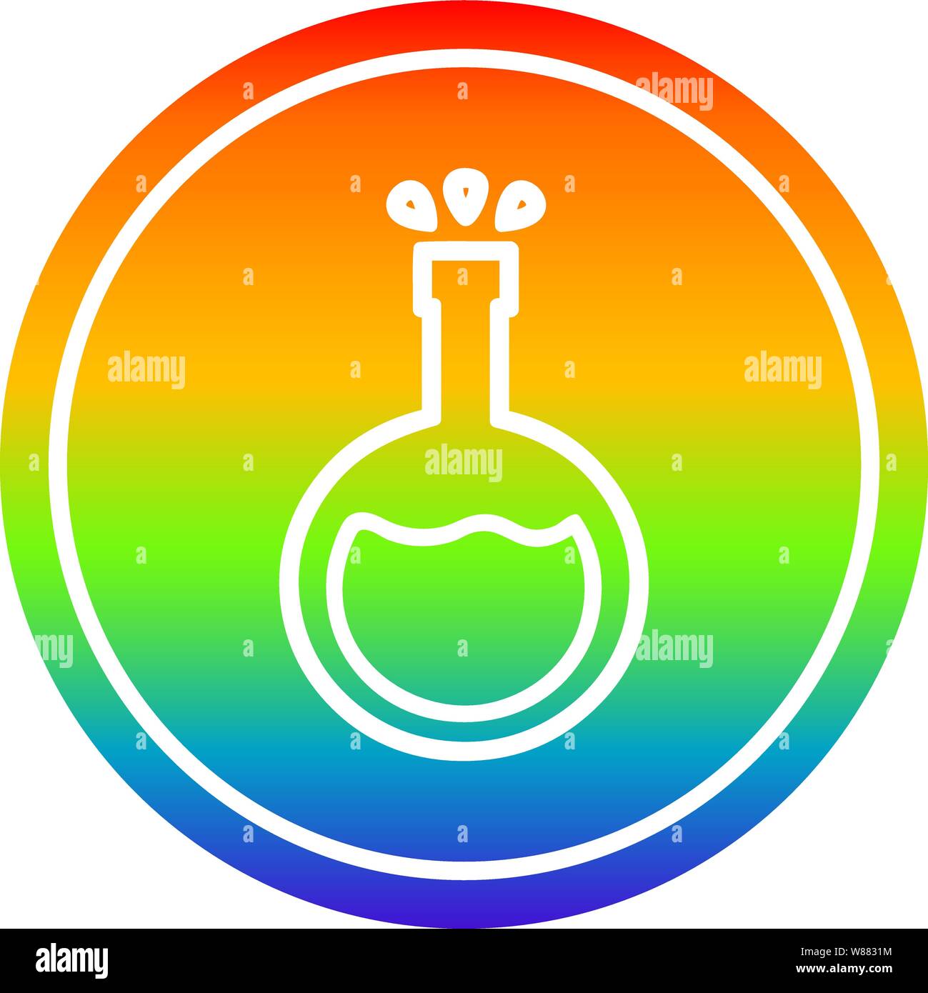 science experiment circular icon with rainbow gradient finish Stock ...