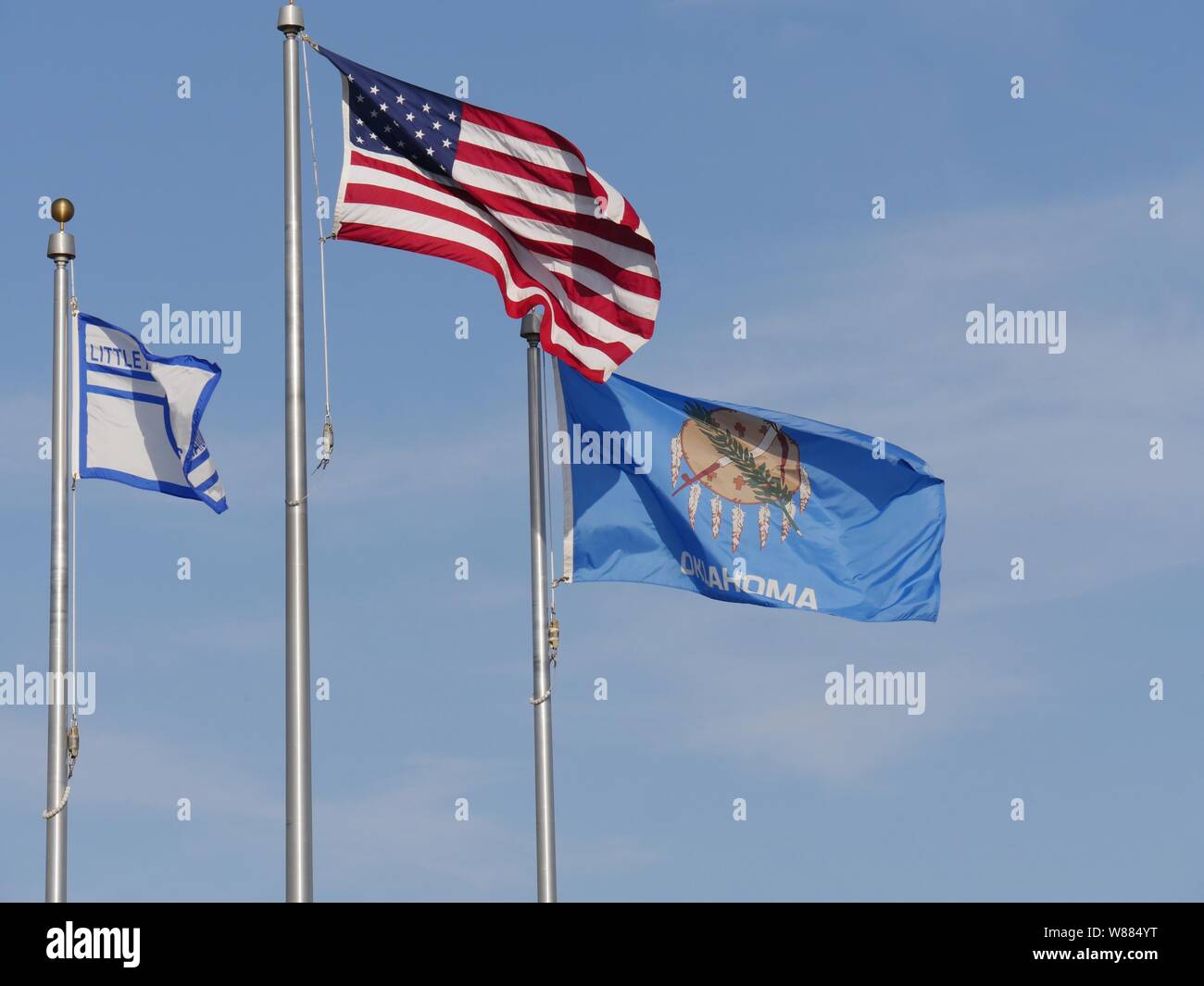 Flags of the United States, Oklahoma State and Little Axe School in