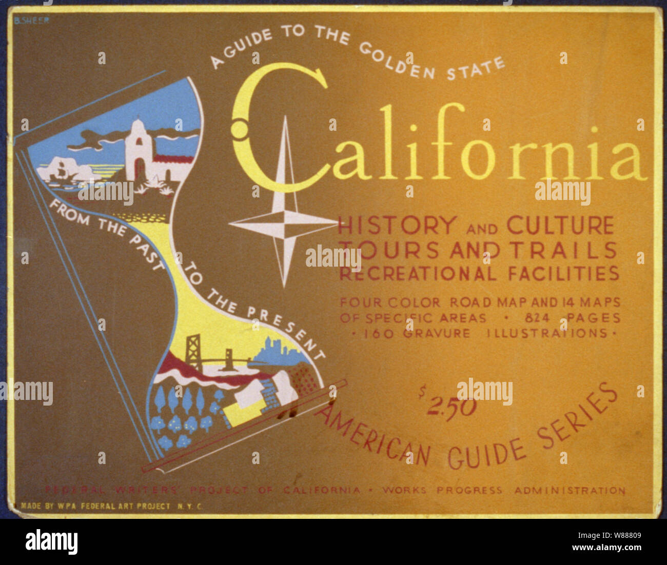 A  guide to the golden state from the past to the present Stock Photo