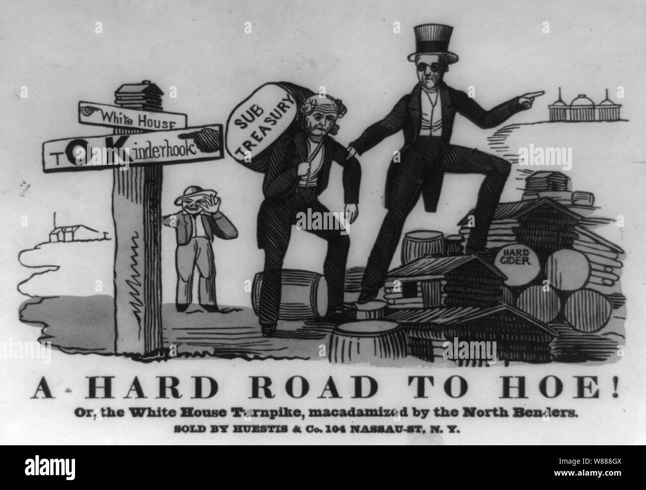 A hard road to hoe!  Or, the White House Turnpike, macadamized by the north benders Stock Photo