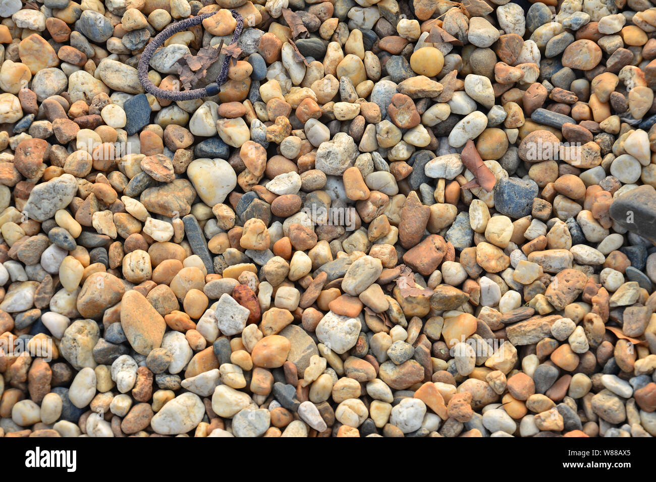 Colorful small pebbles or stone in garden Stock Photo
