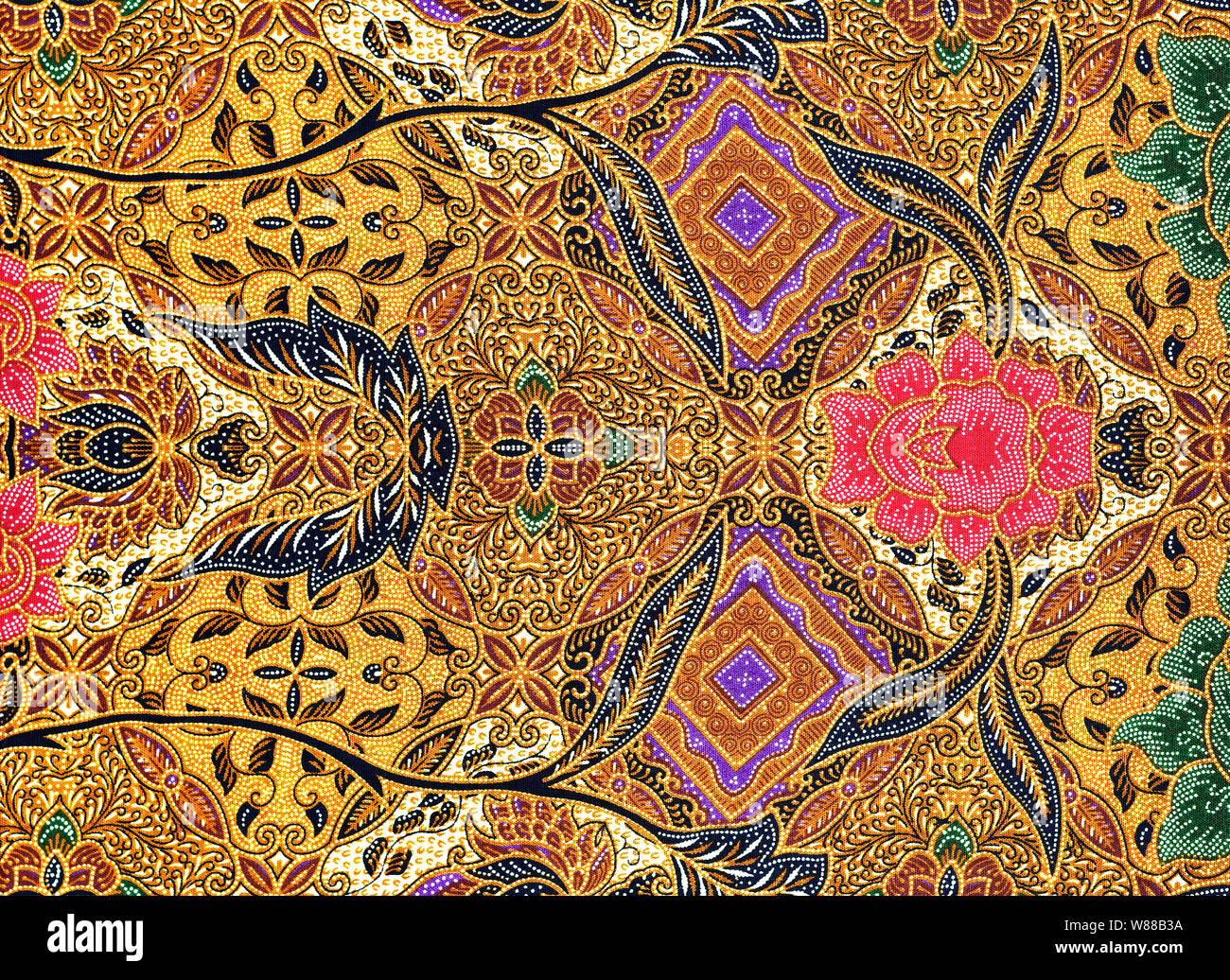 Pattern for traditional clothes malaysia include batik Stock Photo