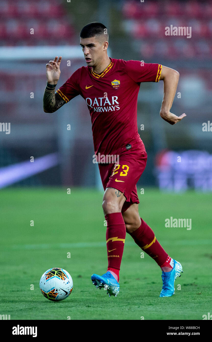 Gianluca Mancini of AS Roma during the pre-season friendly match between AS Roma and Athletic Bilbao at Stadio Renato Curi, Perugia, Italy on 7 August 2019. Photo by Giuseppe Maffia. Stock Photo