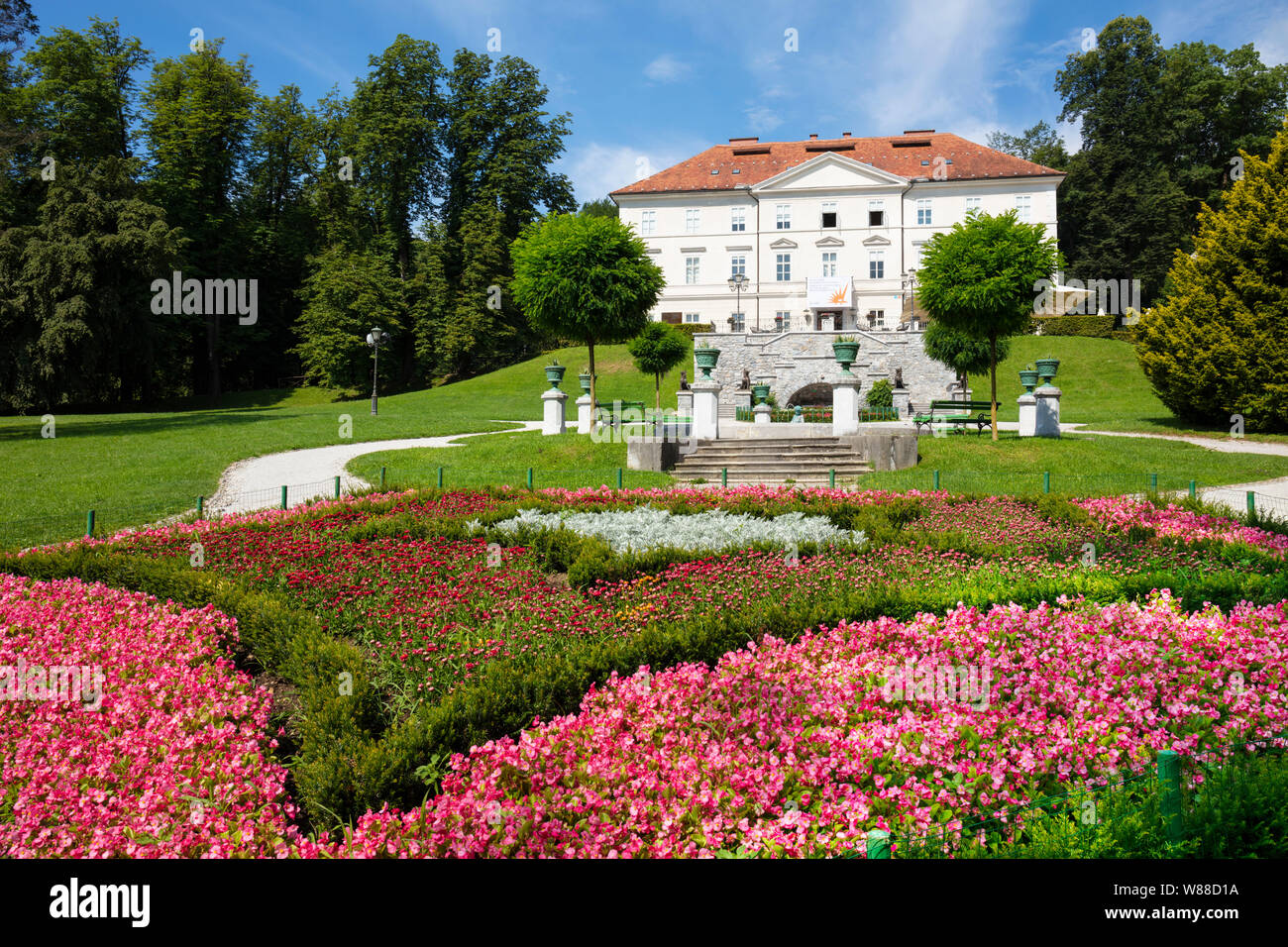 Tivoli Castle in Ljubljana tivoli park Tivolski grad Tivoli Mansion International Centre of Graphic Arts Ljubljana Slovenia Eu Europe Stock Photo