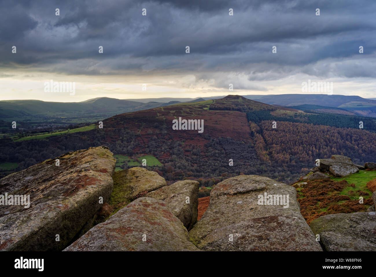 UK,Derbyshire,Peak District,Bamford Edge and Win Hill Stock Photo
