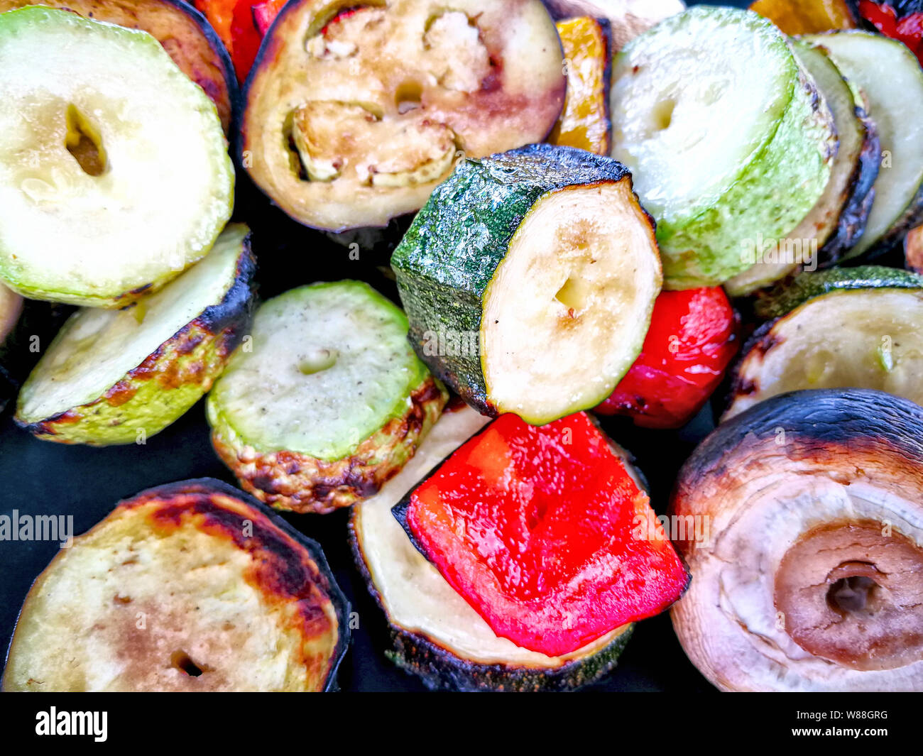 Roasted vegetables at the stake Stock Photo Alamy