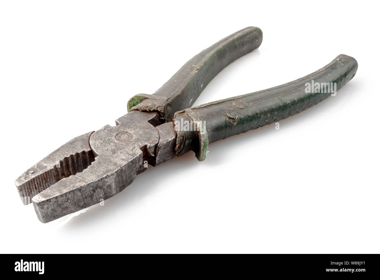 Very old pliers on a white background Stock Photo Alamy