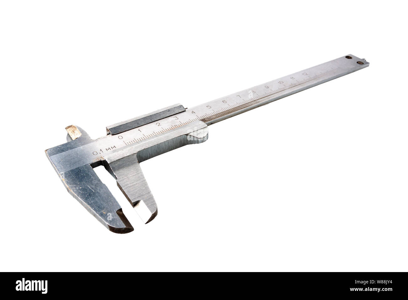 Metal vernier caliper isolated on white background. Vernier Caliper isolated on white background Stock Photo