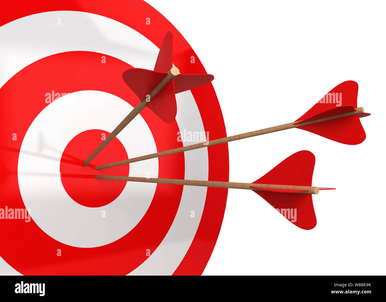 3d render arrows hitting bullseye hi-res stock photography and images ...