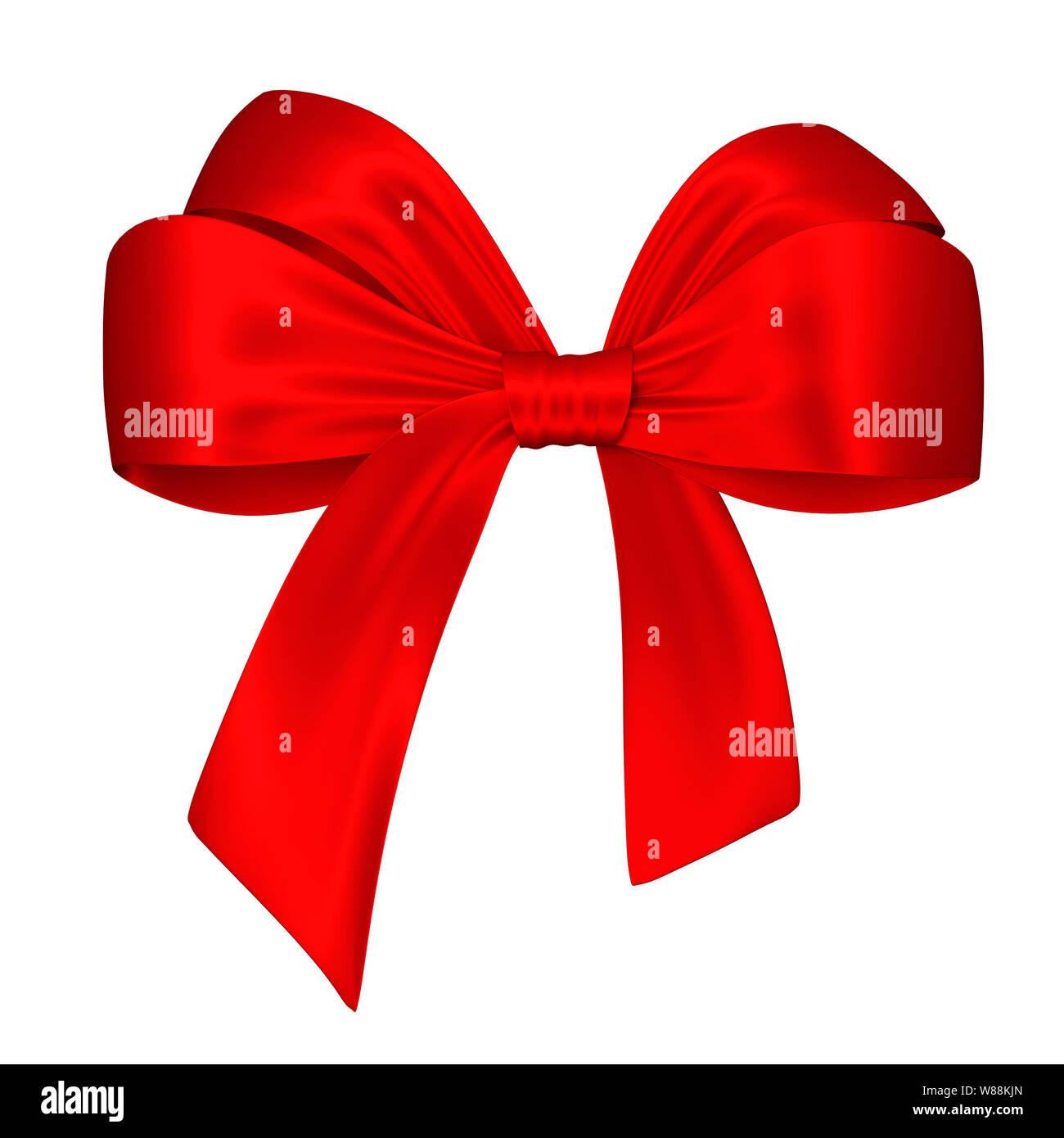 Red bow. 3d illustration isolated on white background Stock Photo - Alamy