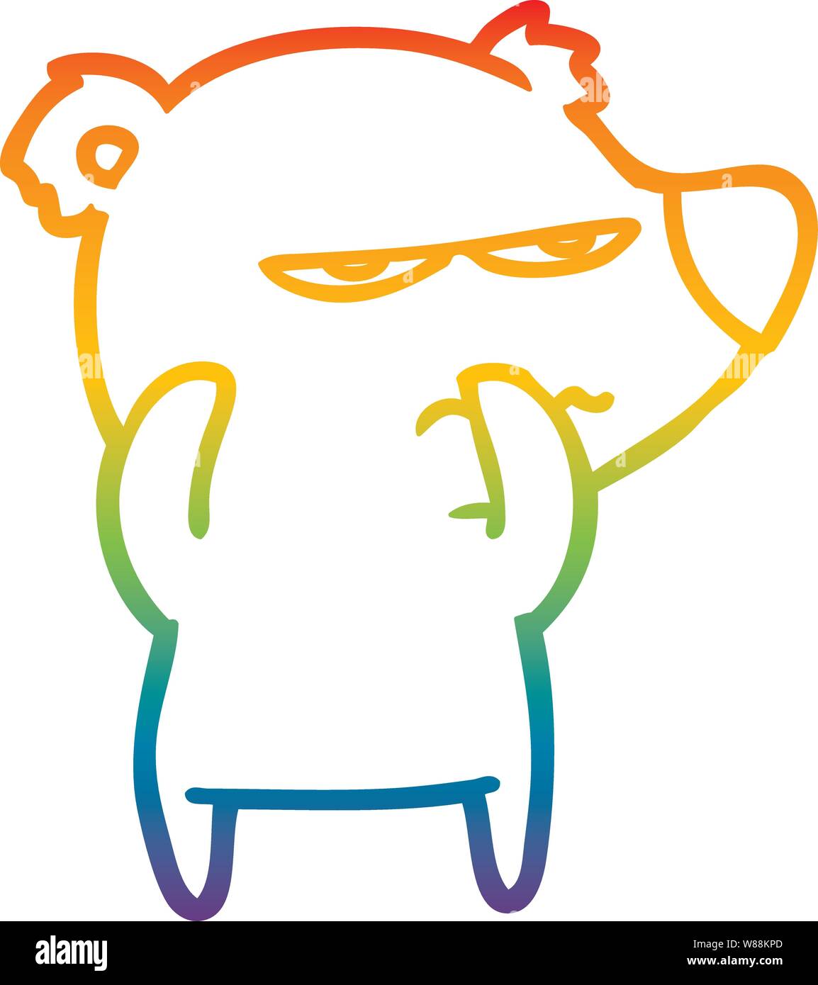Rainbow Gradient Line Drawing Of A Angry Bear Polar Cartoon Stock Vector Image Art Alamy