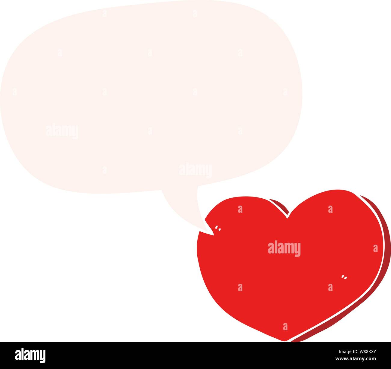 cartoon love heart with speech bubble in retro style Stock Vector Image ...