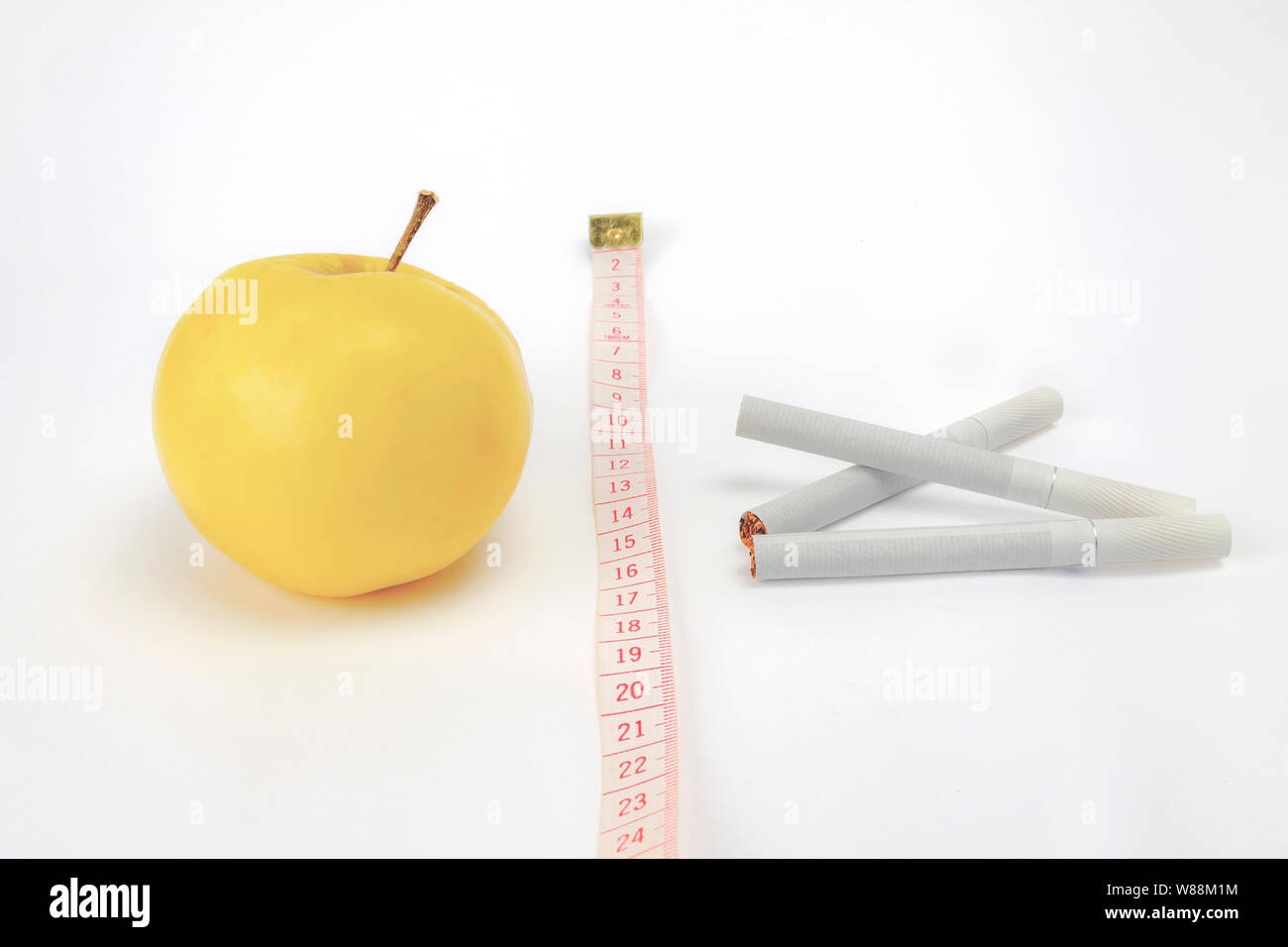 Lose weight diet concept apple hi-res stock photography and images