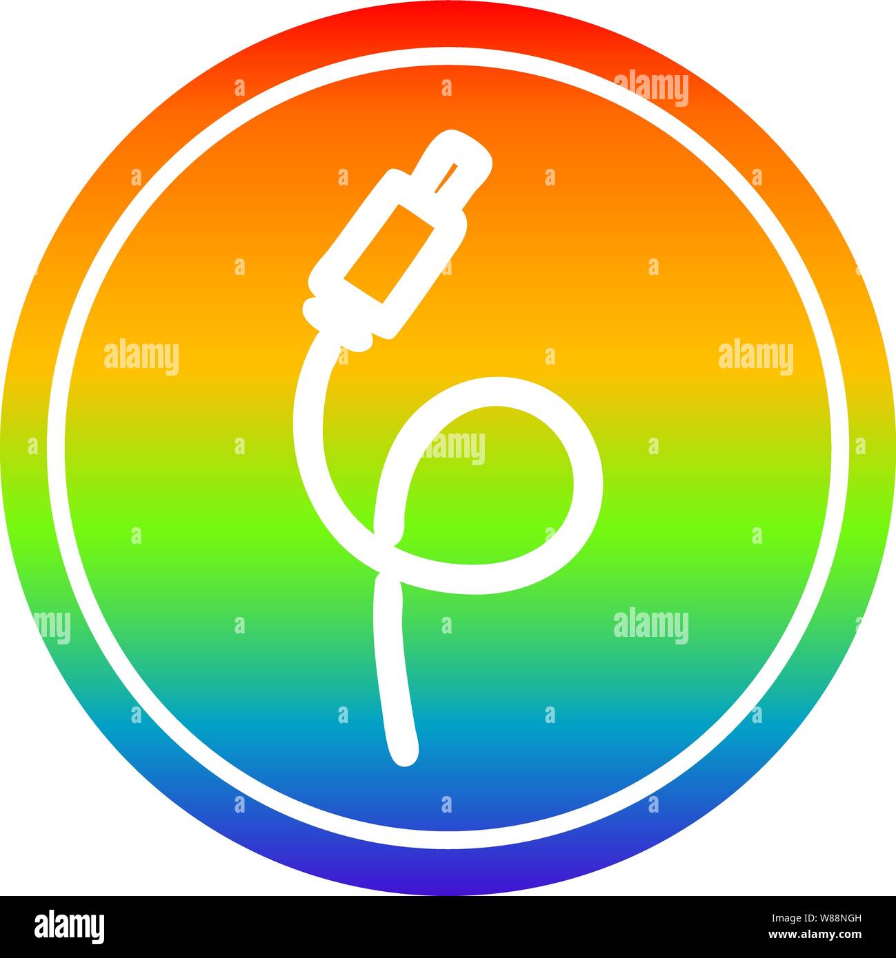 electrical plug circular icon with rainbow gradient finish Stock Vector ...