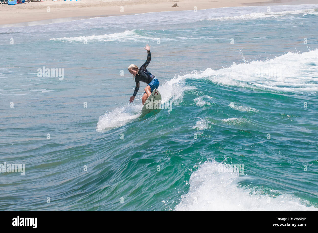 Todos Santos (Magic Town), Baja California Sur/ MEXICO. Jul 17, 2019 Surfing the waves in LOS