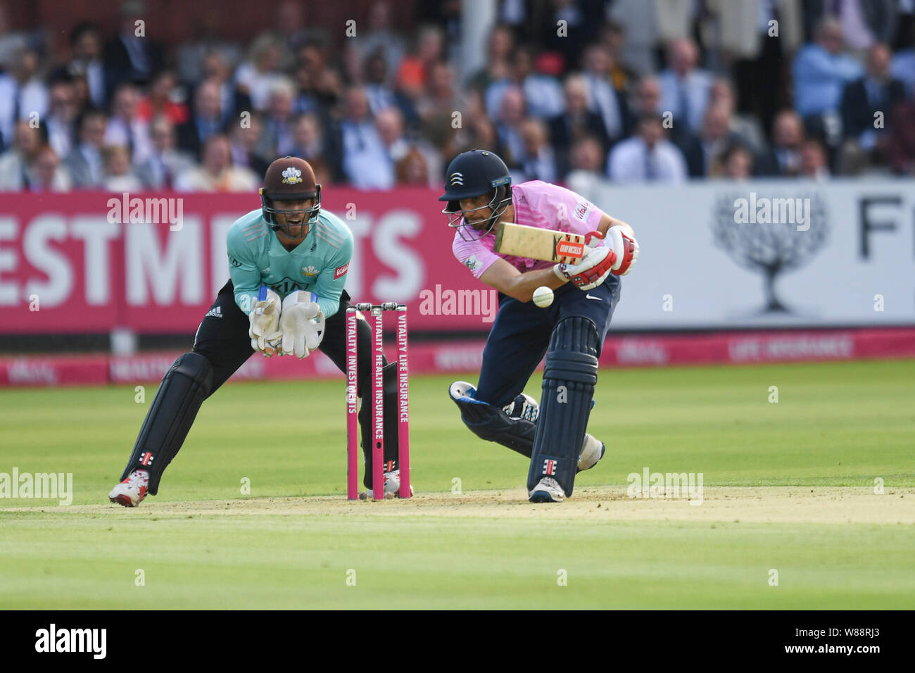 LONDON, UNITED KINGDOM. 08th Aug, 2019. Stephen Eskinazi of Middlesex during T20 Vitality Blast Fixture between Middlesex vs Surrey at The Lord Cricket Ground on Thursday, August 08, 2019 in LONDON ENGLAND. Credit: Taka G Wu/Alamy Live News Stock Photo
