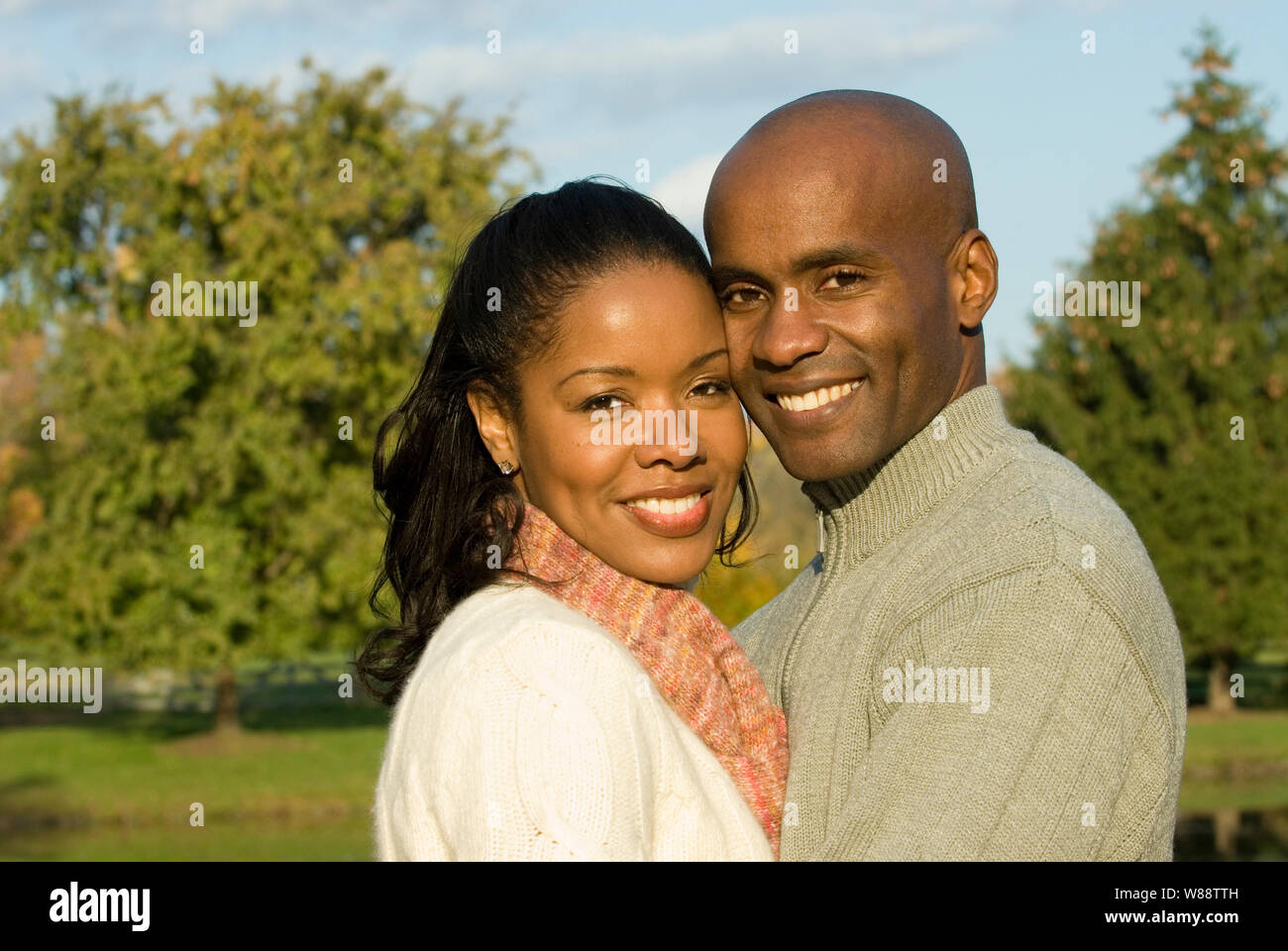 Couple in the autumn Stock Photo