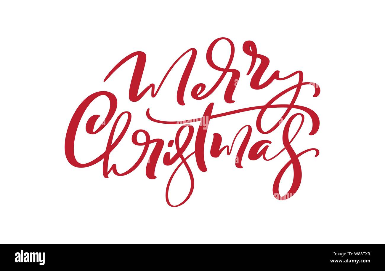 Merry Christmas vector Calligraphic text. Lettering design card