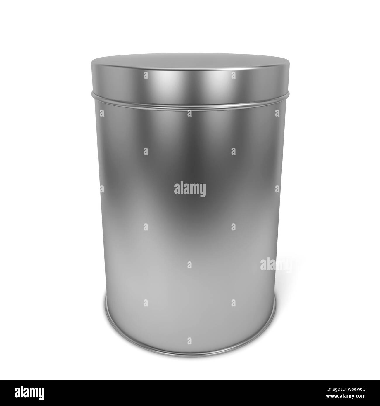 Tin box. 3d illustration isolated on white background Stock Photo Alamy