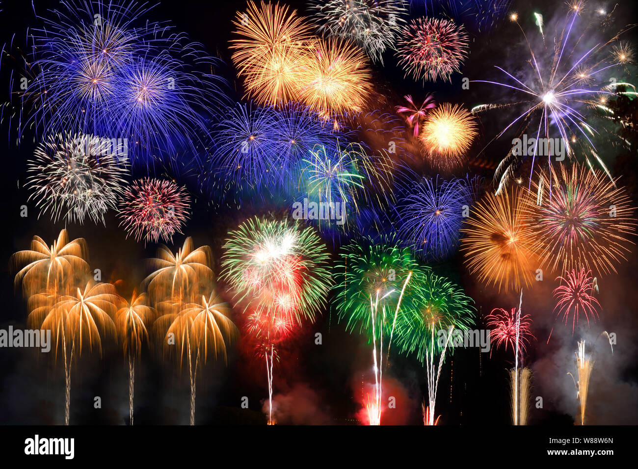 Colorful fireworks. Fireworks are a class of explosive pyrotechnic