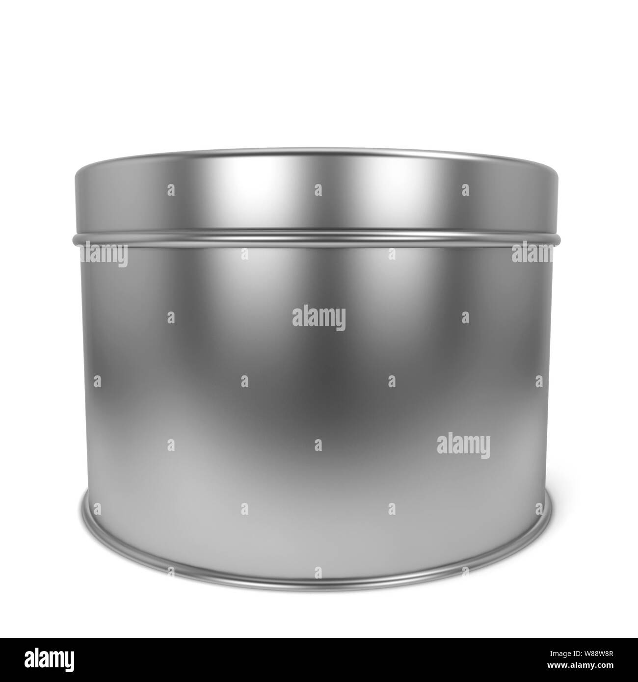 Tin box. 3d illustration isolated on white background Stock Photo Alamy