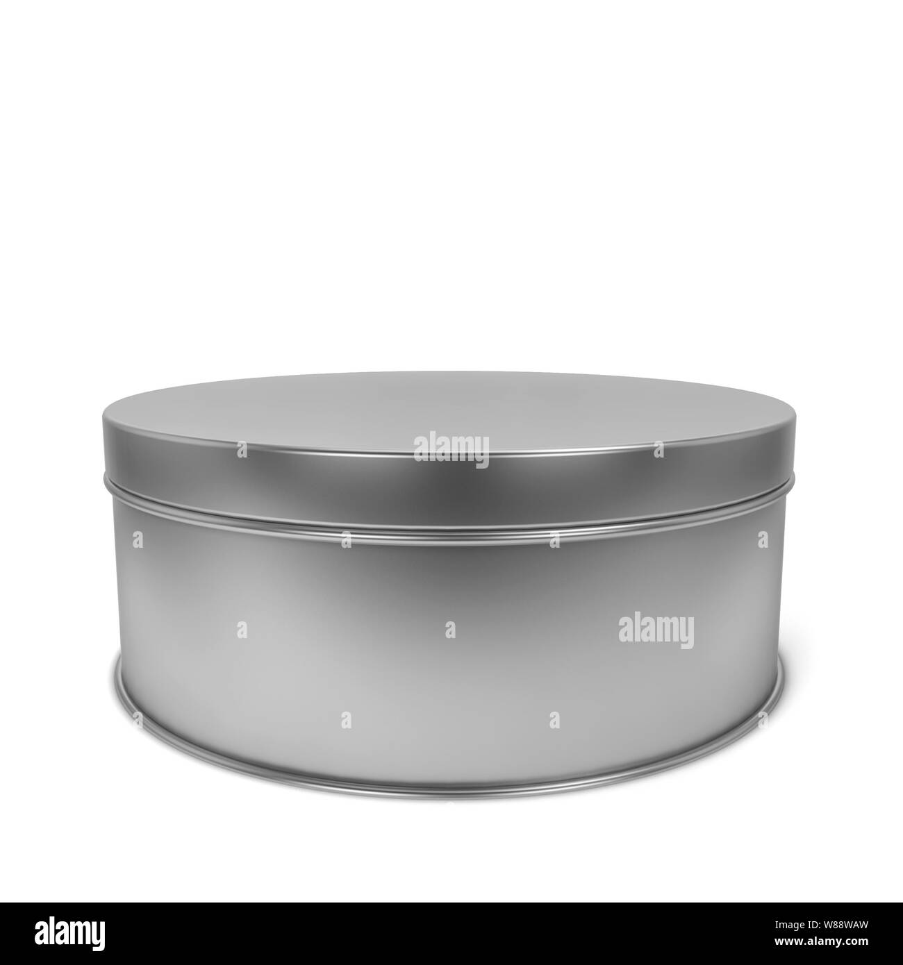 Tin box. 3d illustration isolated on white background Stock Photo Alamy