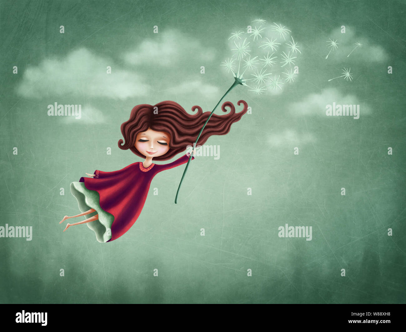 Little fairy girl flying in the sky Stock Photo - Alamy