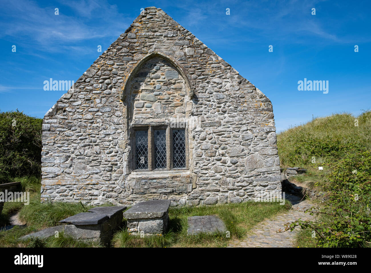 The Church of Saint Tanwg, Llandanwg, Wales, UK Stock Photo