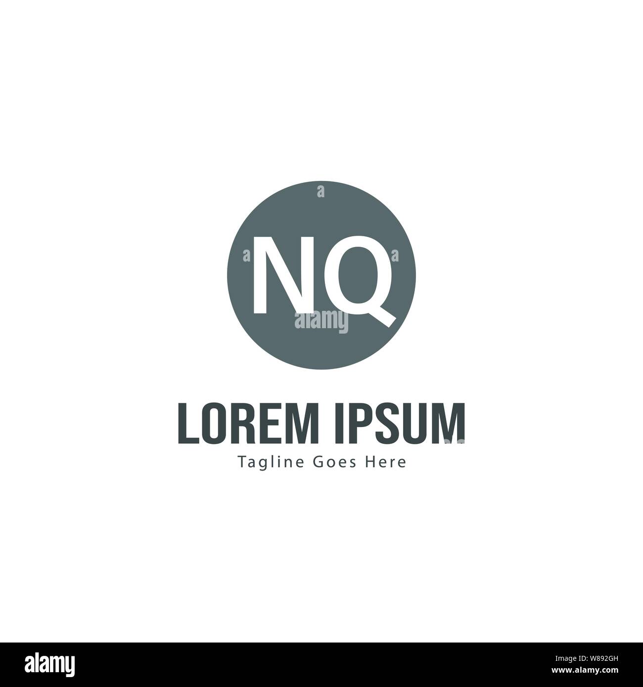 Qn minimal logo design Black and White Stock Photos & Images - Alamy