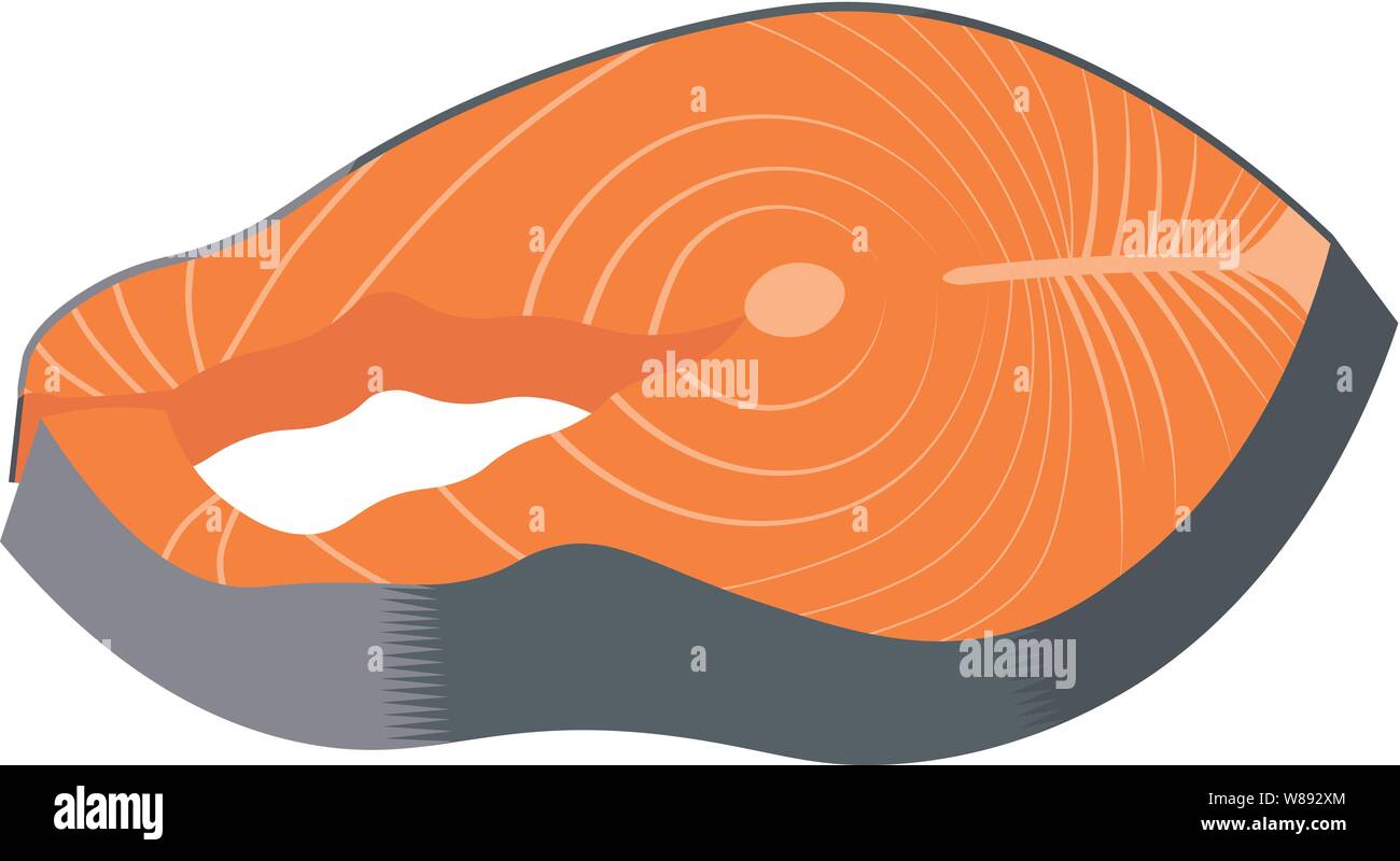 Steak of red fish salmon for sushi food menu vector illustration ...