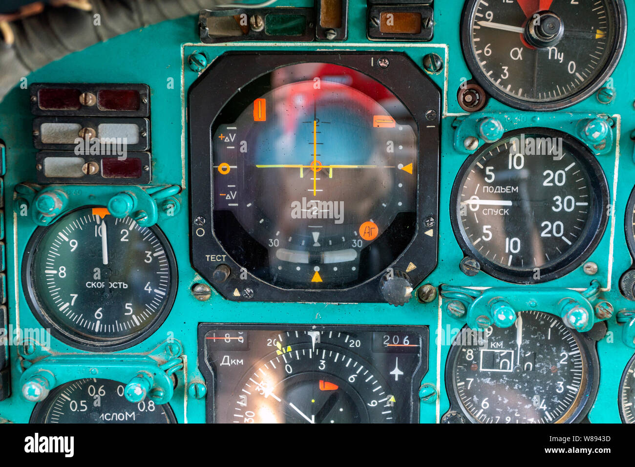 Instrument panel of an old russian airplane Stock Photo - Alamy