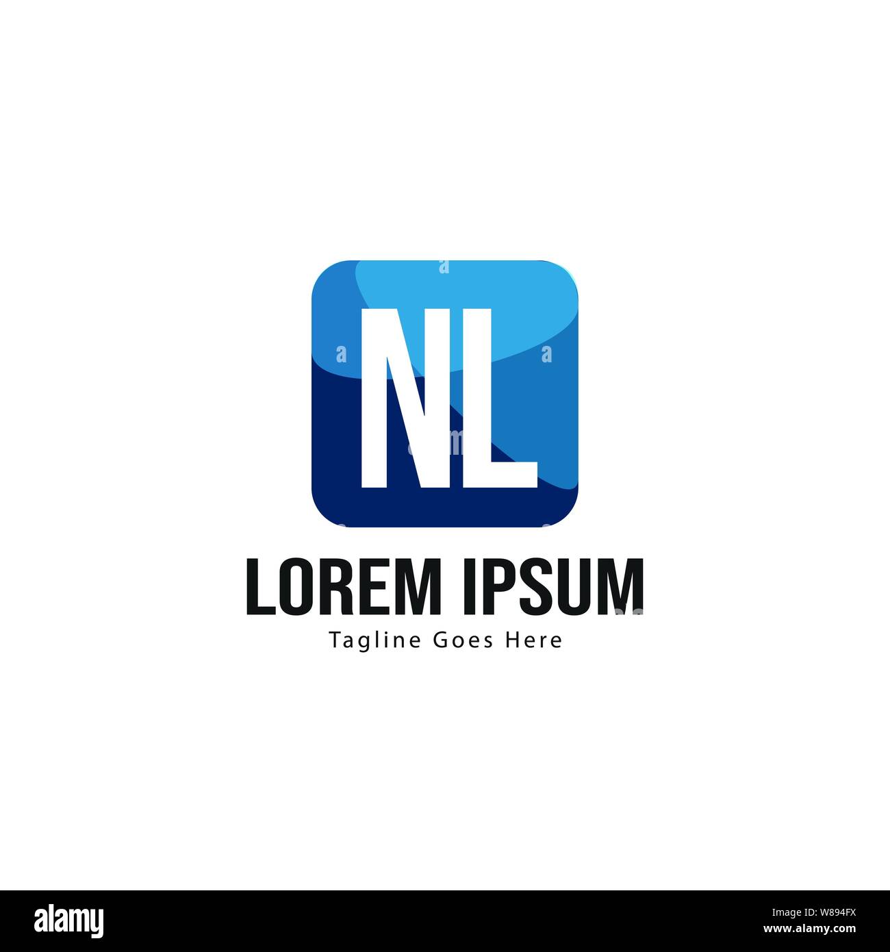 Initial NL logo template with modern frame. Minimalist NL letter logo ...