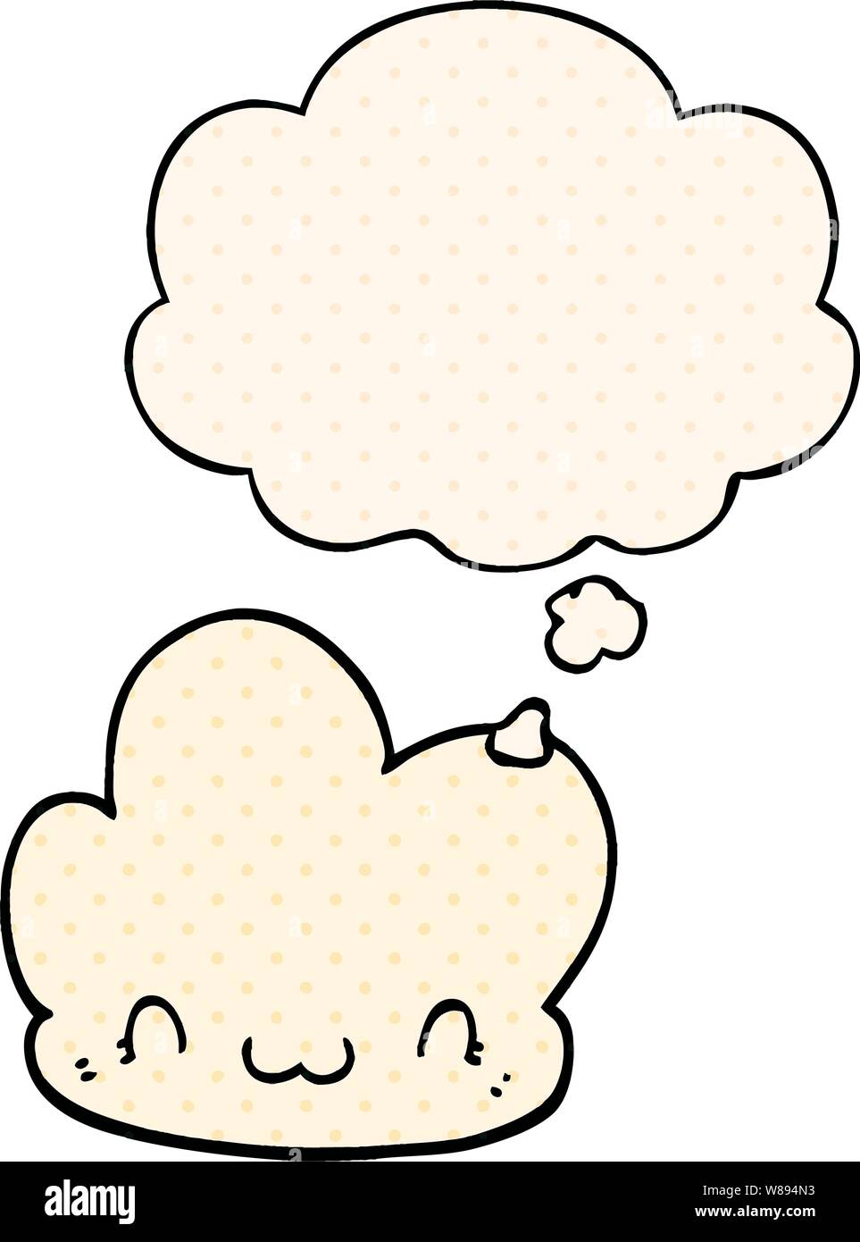 cartoon cloud with thought bubble in comic book style Stock Vector ...