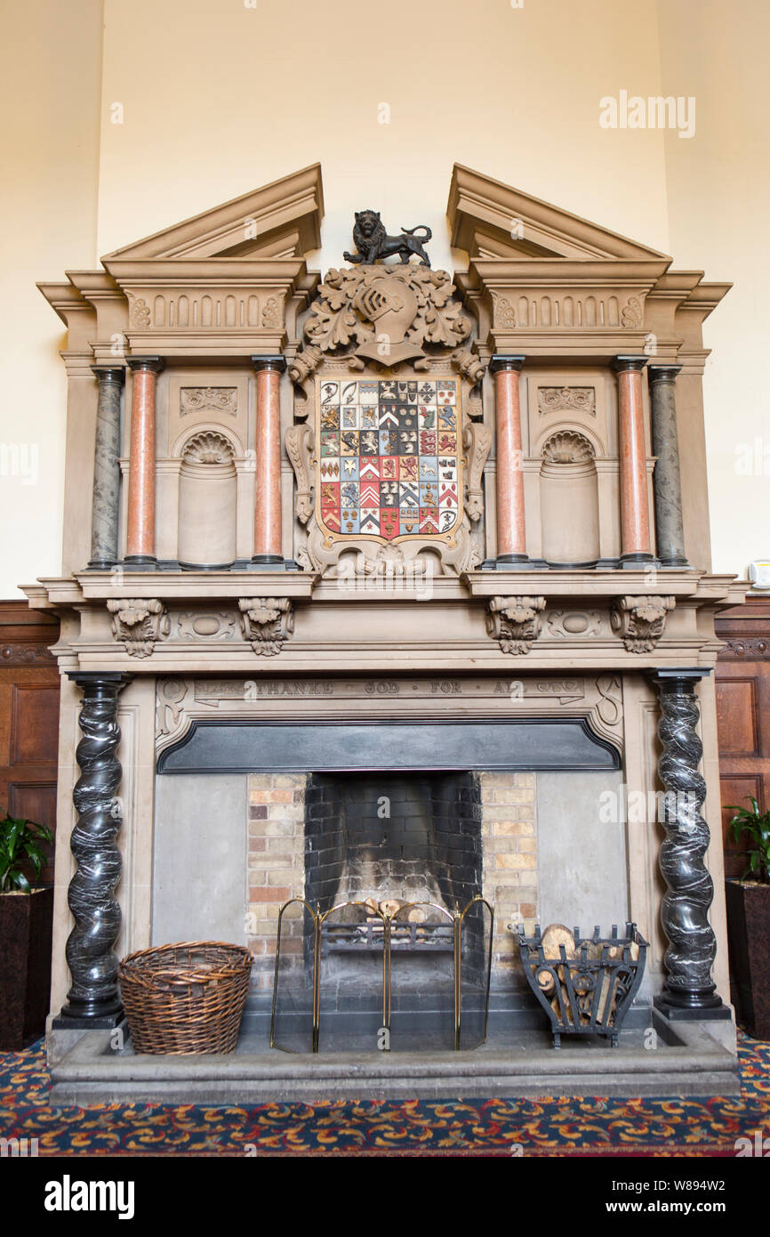 19th Century Fire Place - Keele Hall Stock Photo