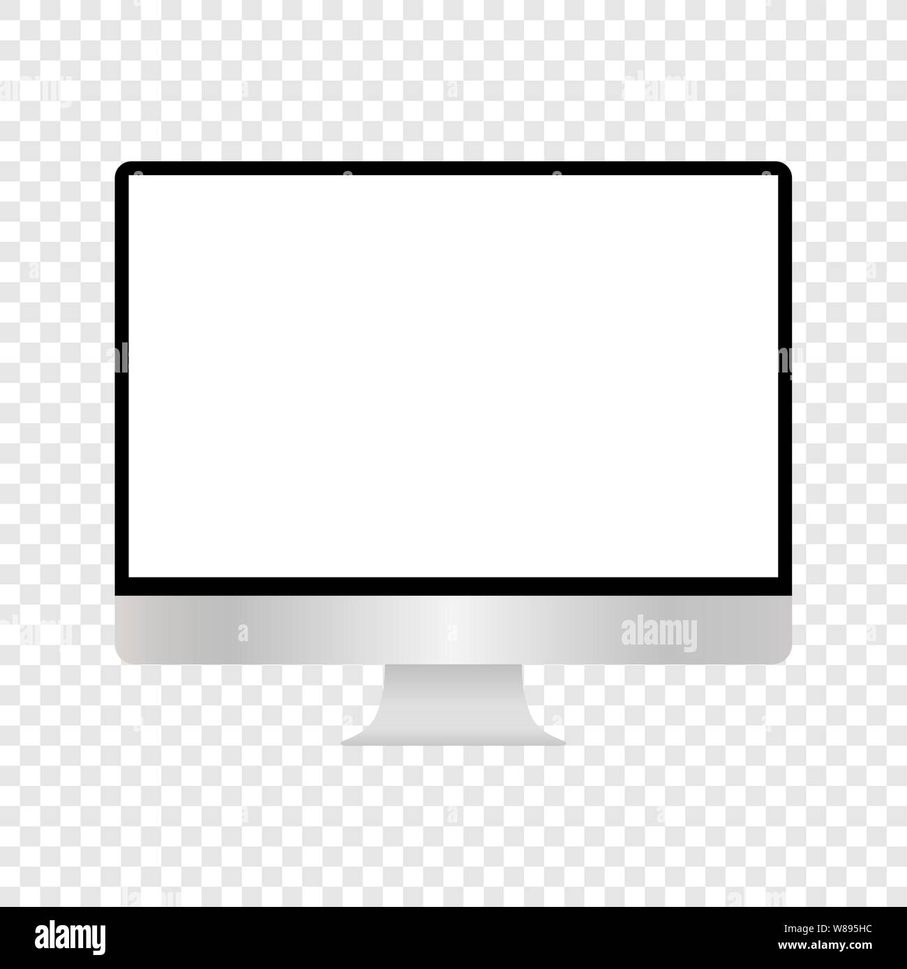 Realistic computer monitor isolated on transparent background. Vector