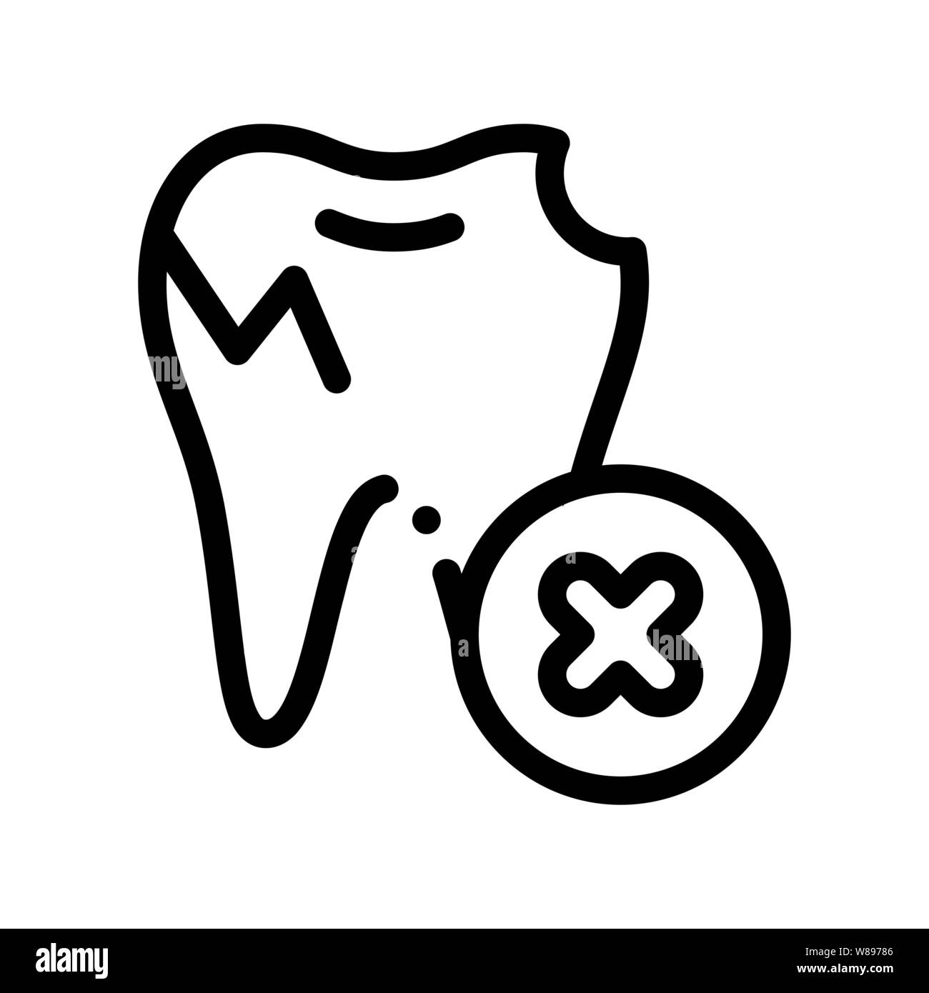 Dentist Stomatology Unhealthy Tooth Vector Icon Stock Vector Image ...