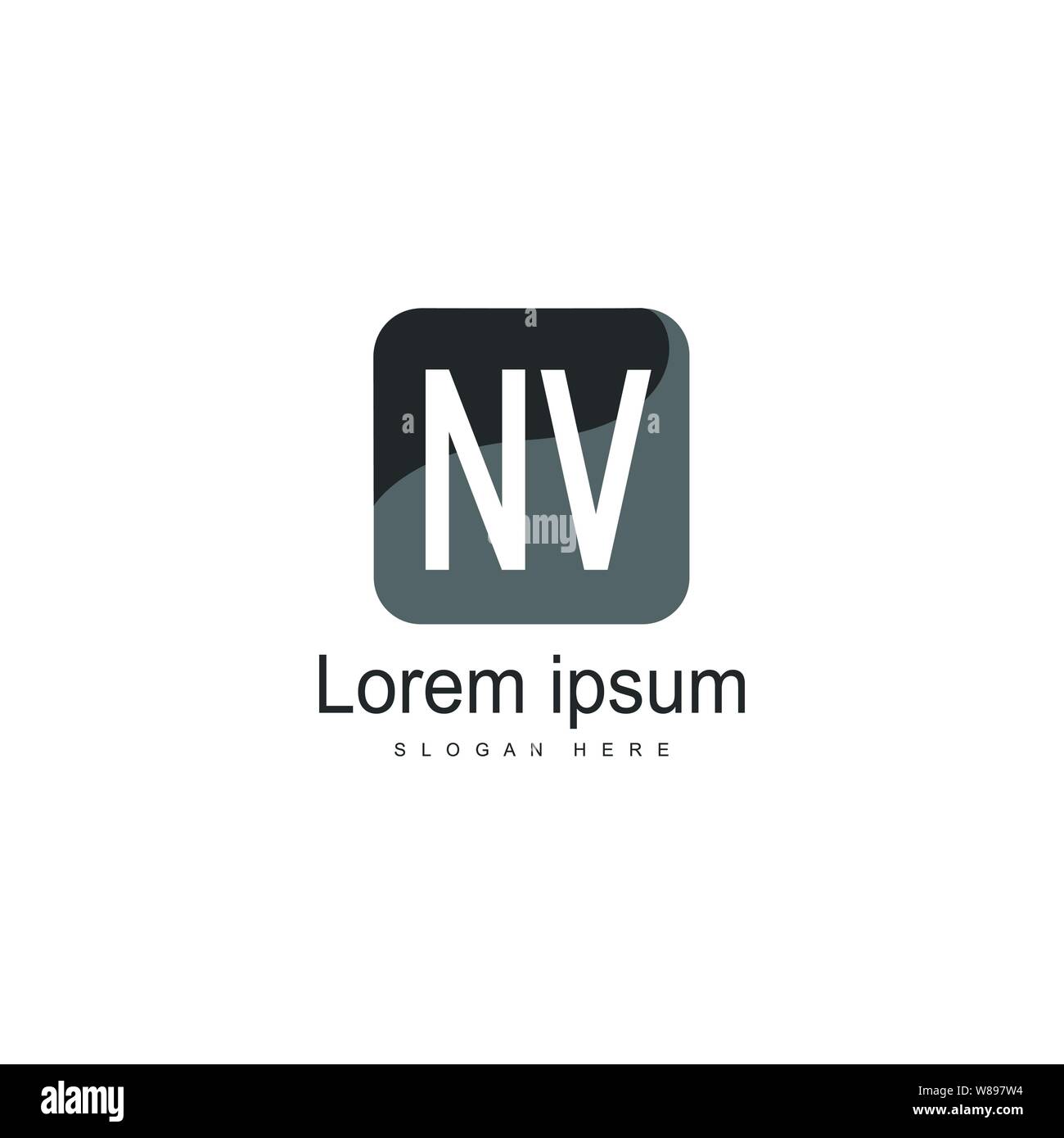 Initial NV logo template with modern frame. Minimalist NV letter logo ...