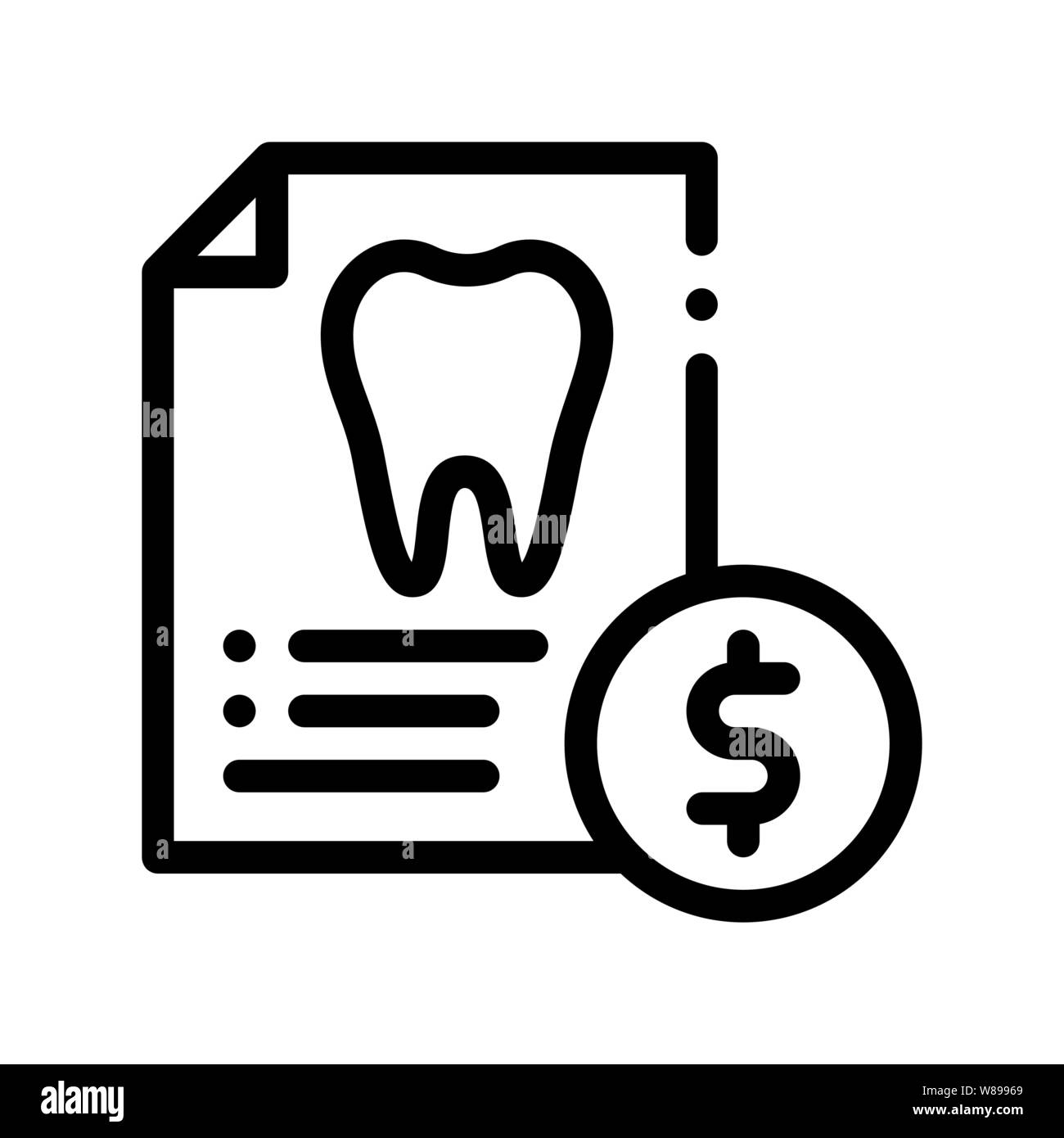 Dentist Stomatology List Vector Thin Line Icon Stock Vector