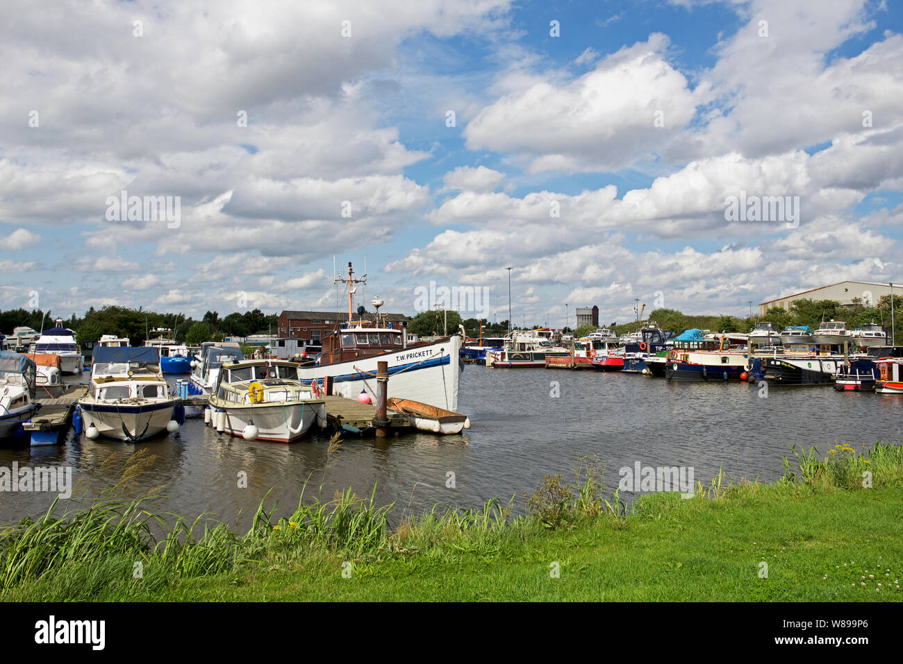 Boats moored in Viking Marina, Goole, East Yorkshire, England UK Stock Photo