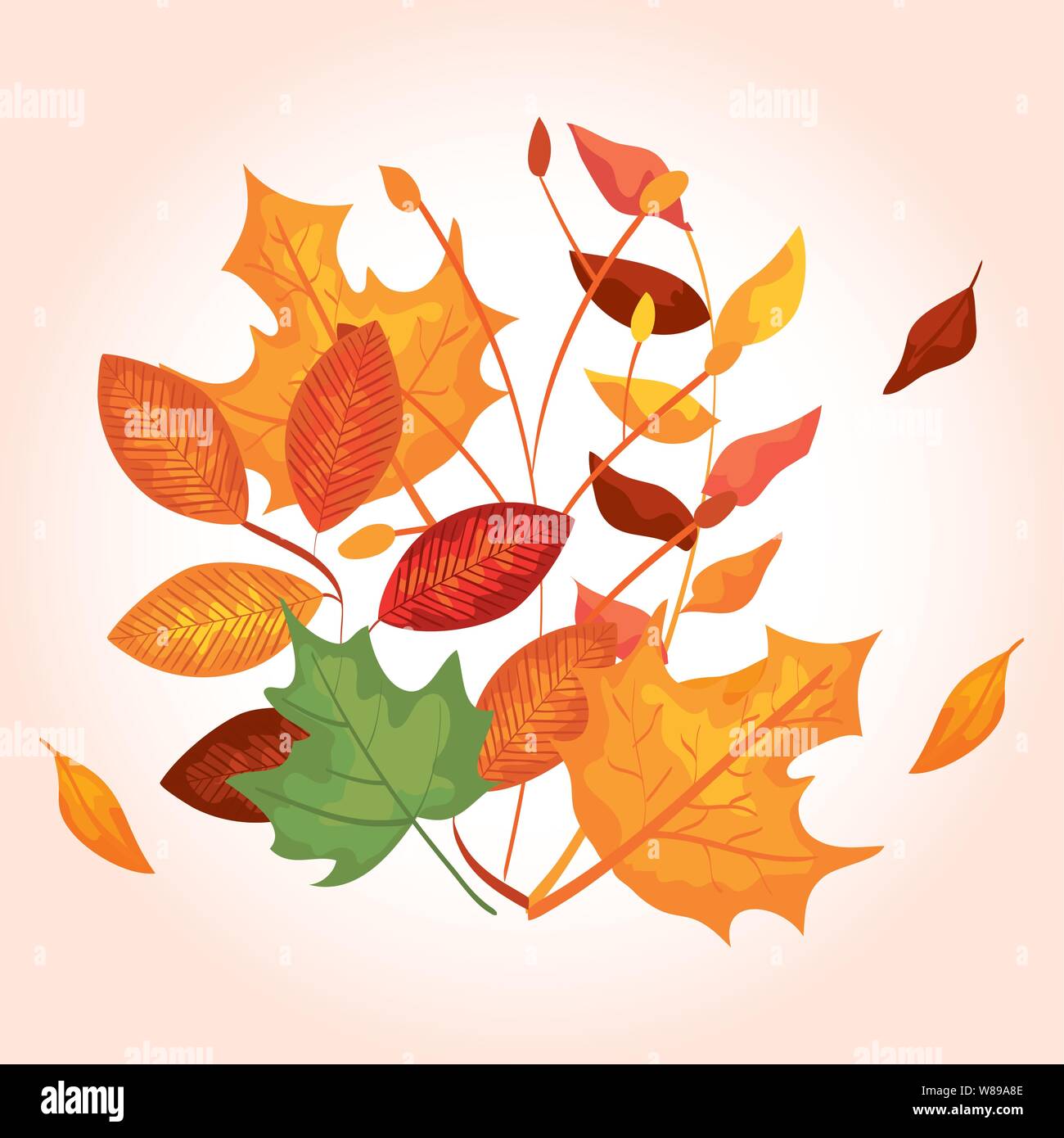 rustic leaves with branches plants design Stock Vector Image & Art - Alamy