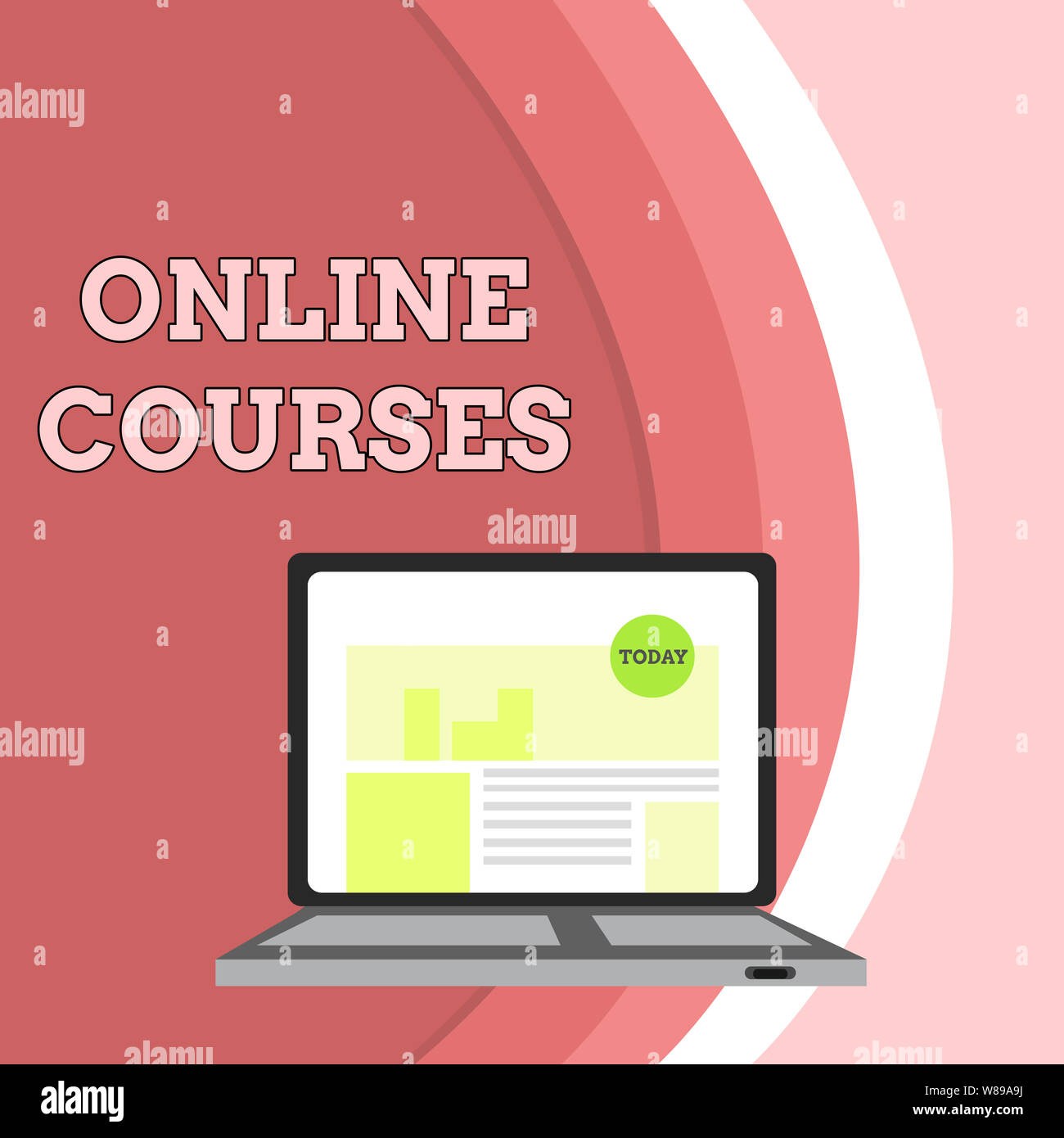 Conceptual Hand Writing Showing Online Courses Concept Meaning Revolutionizing Formal Education Learning Through Internet Laptop Switched On With Web Stock Photo Alamy