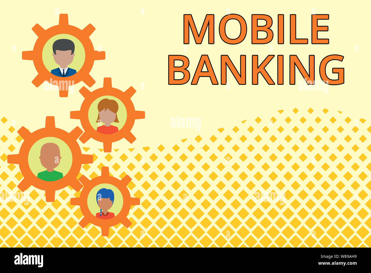 Word writing text Mobile Banking. Business photo showcasing Monitoring ...