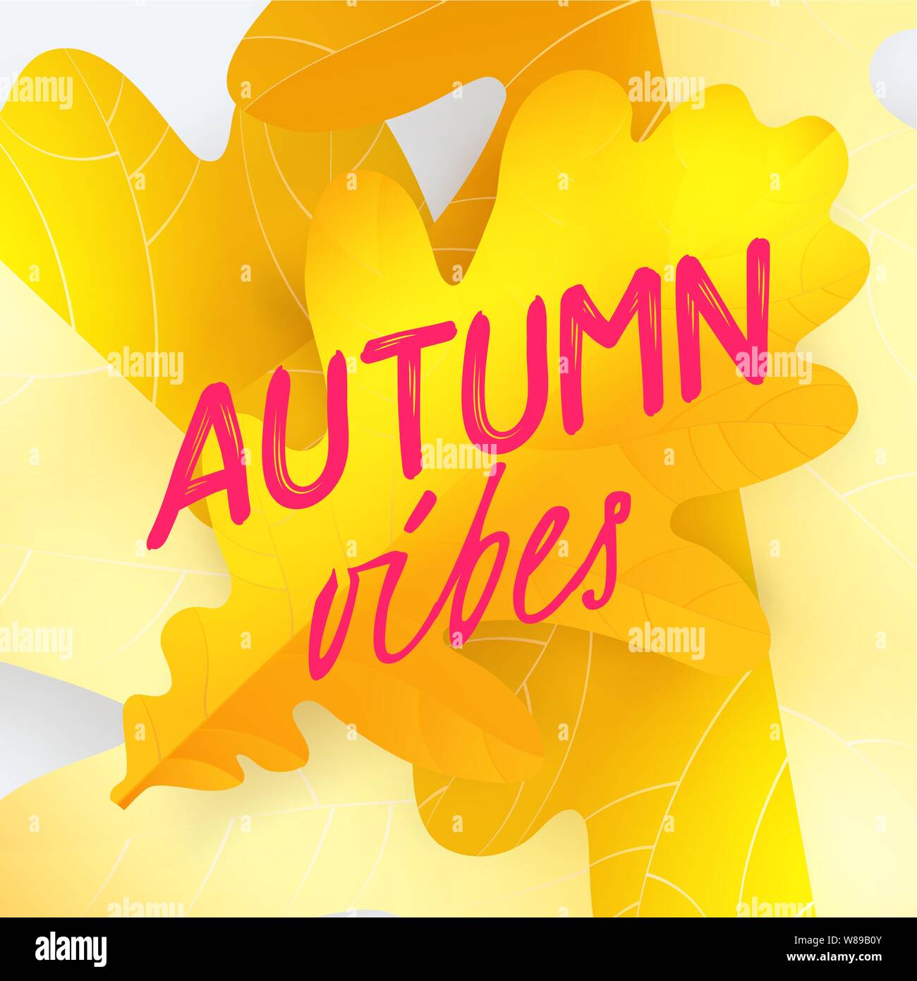 Vector autumn greeting card with hand lettering label and autumn ...