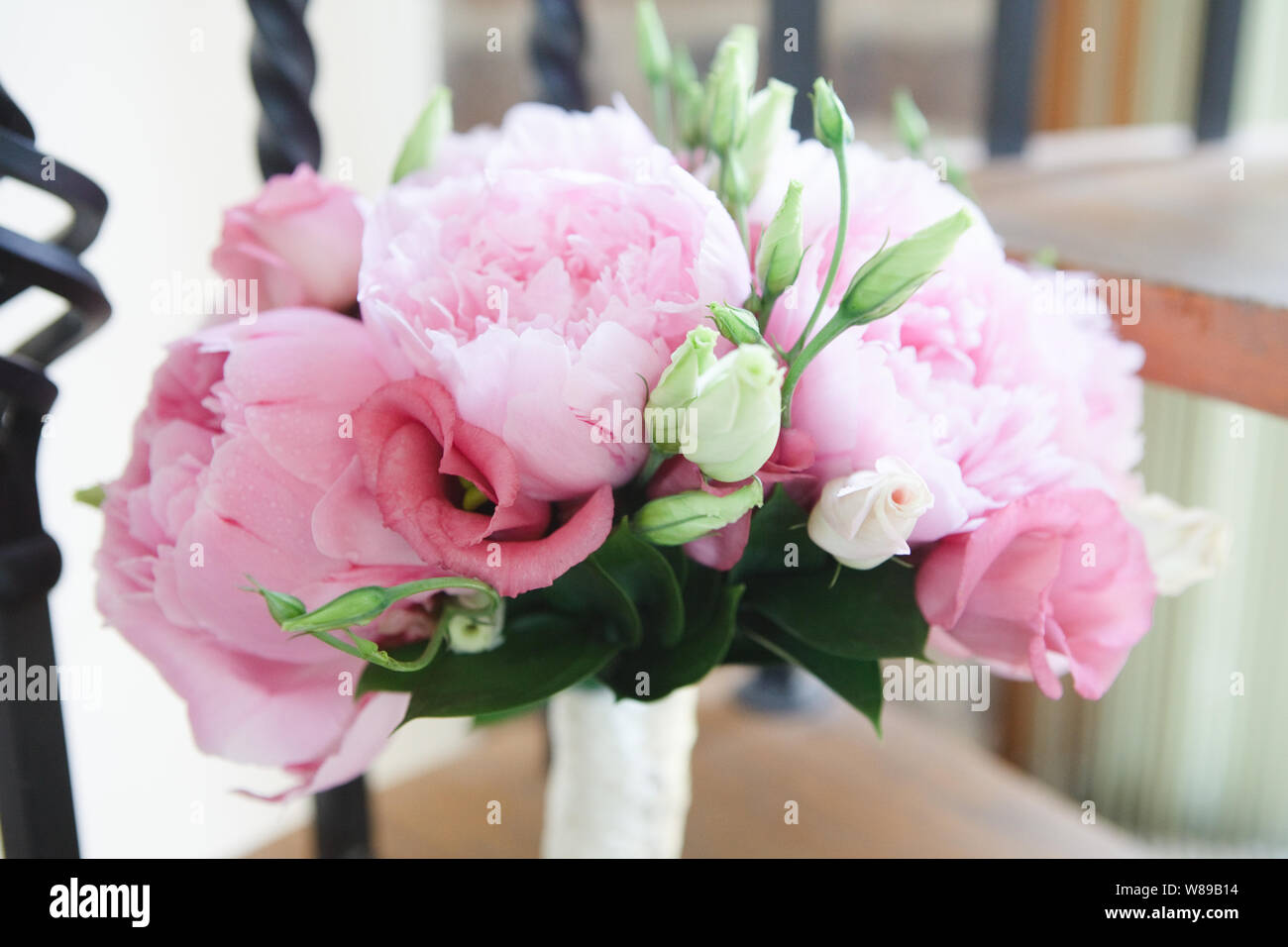 Wedding Flowers - Pink Peony Bridal Bouquet Stock Photo - Alamy
