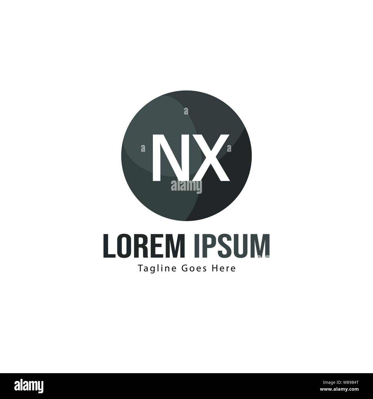 Initial NX logo template with modern frame. Minimalist NX letter logo ...